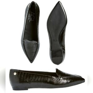 New Agl Attilio Giusti Leombruni Vania Patent Leather Pointed Toe Flat Lizard